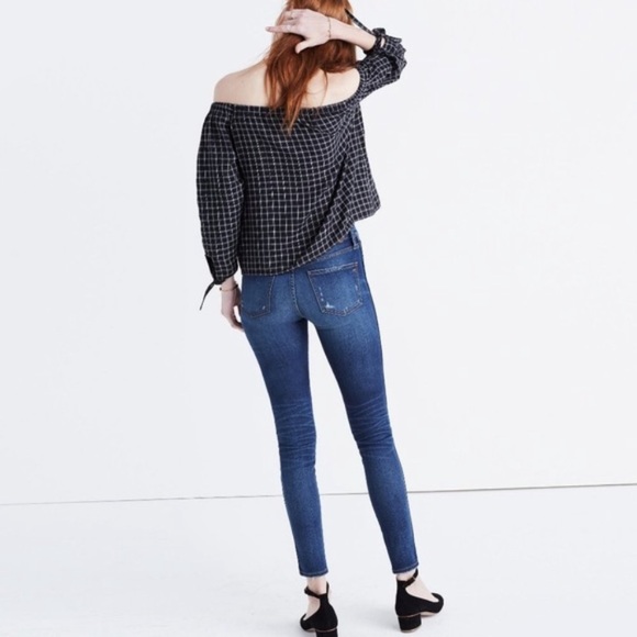 BOGO! Madewell Off Shoulder Plaid Top - Picture 2 of 8